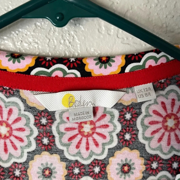 Boden Dress Women's 8 Fixed Wrap Opulent Daisy Jersey Knit Hippie Boho Career - Picture 7 of 9